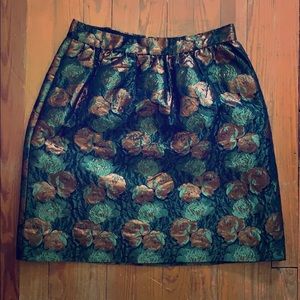 SALE! 🖤 J Crew Black Metallic Floral Skirt 8